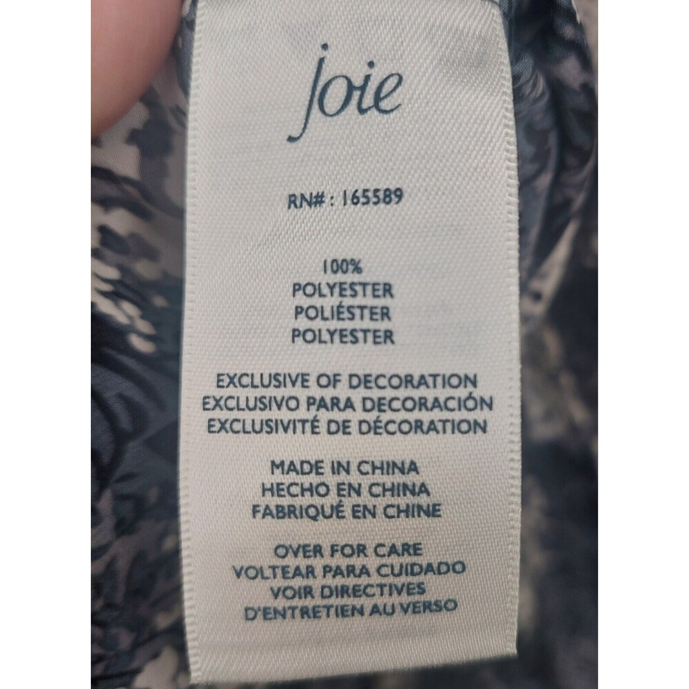 Joie Top Womens Large Blouse Sleeveless Ruffle High Neck Baltic Print - Picture 7 of 8